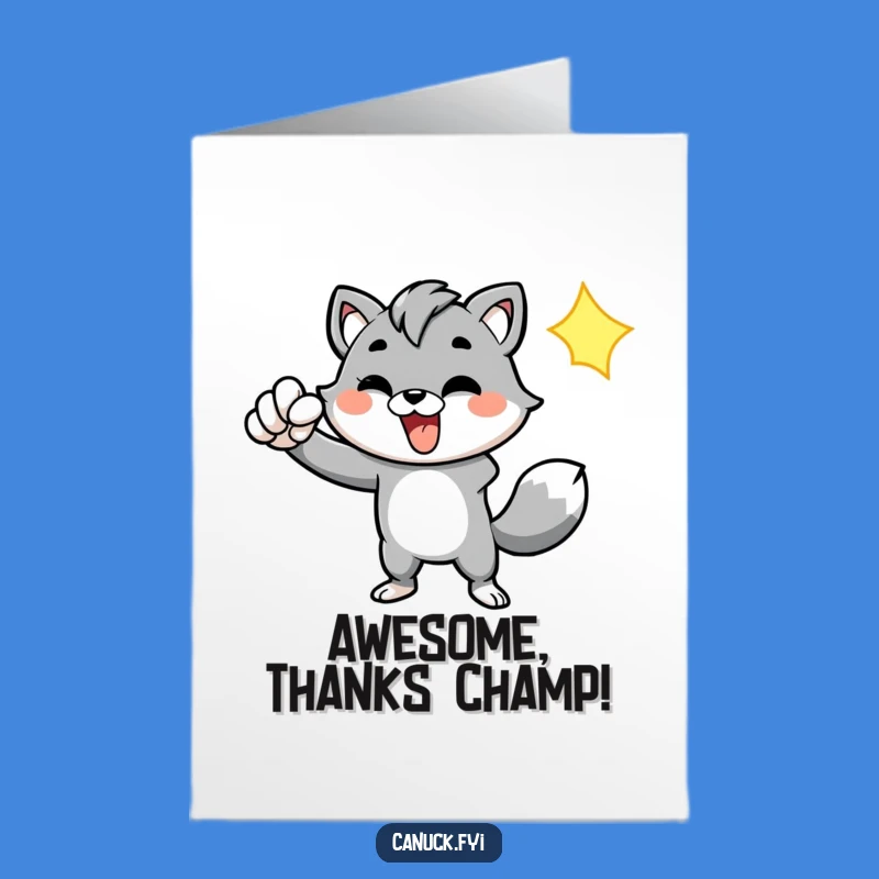 Free Printable Energetic Animal Thank You Card - Funny Victorious Downloadable Gift