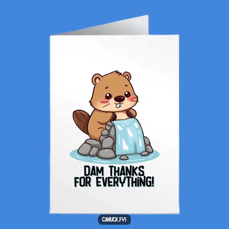 Free Printable Thank You Card: Beaver's Thanks, Unique DIY Downloadable Gift!