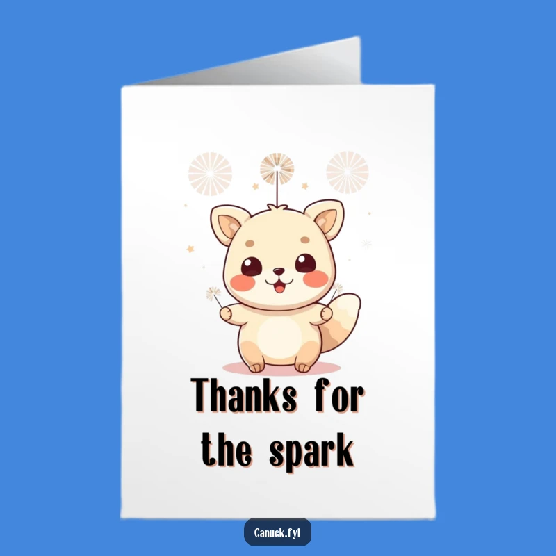 Free Printable Thank You Card: Animal Fireworks Thanks - Sparkle & Shine Gift