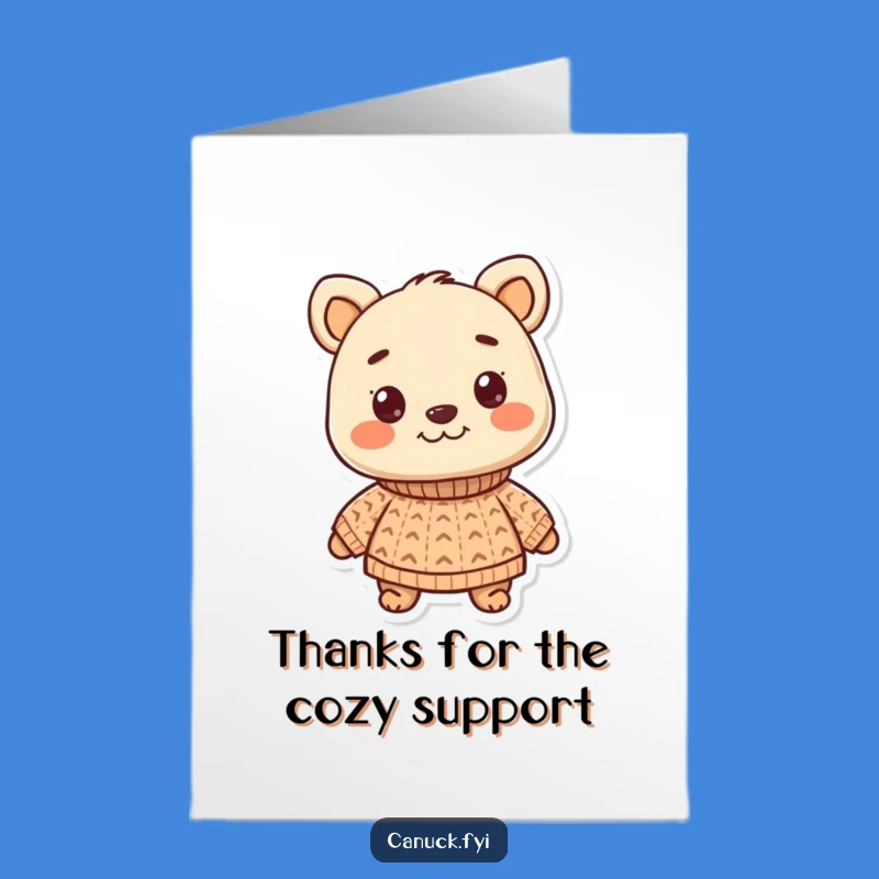 Free Printable Thank You Card: Cozy Animal Sweater - Heartfelt Thanks Gift