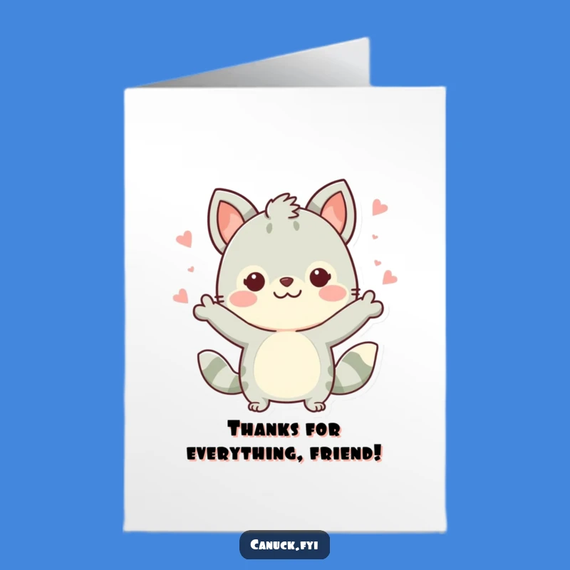 Free Printable Thank You Card: Cute Animal Cheers - Funny Downloadable Gift