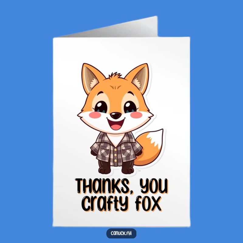 Free Printable Thank You Card: Fox's Lumberjack Gratitude - Downloadable Thanks