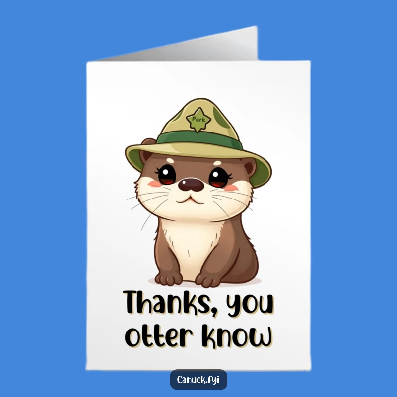 Free Printable Thank You Card: Otter's Ranger Gratitude - Downloadable Thanks