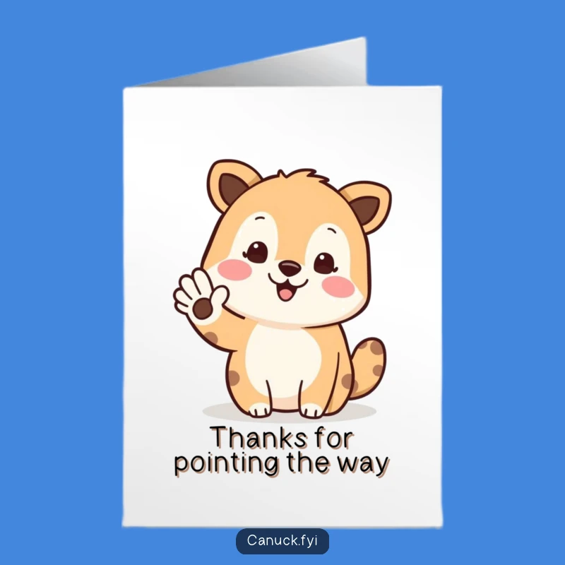 Free Printable Thank You Card: Waving Animal Gratitude - Print at Home Funny Gift