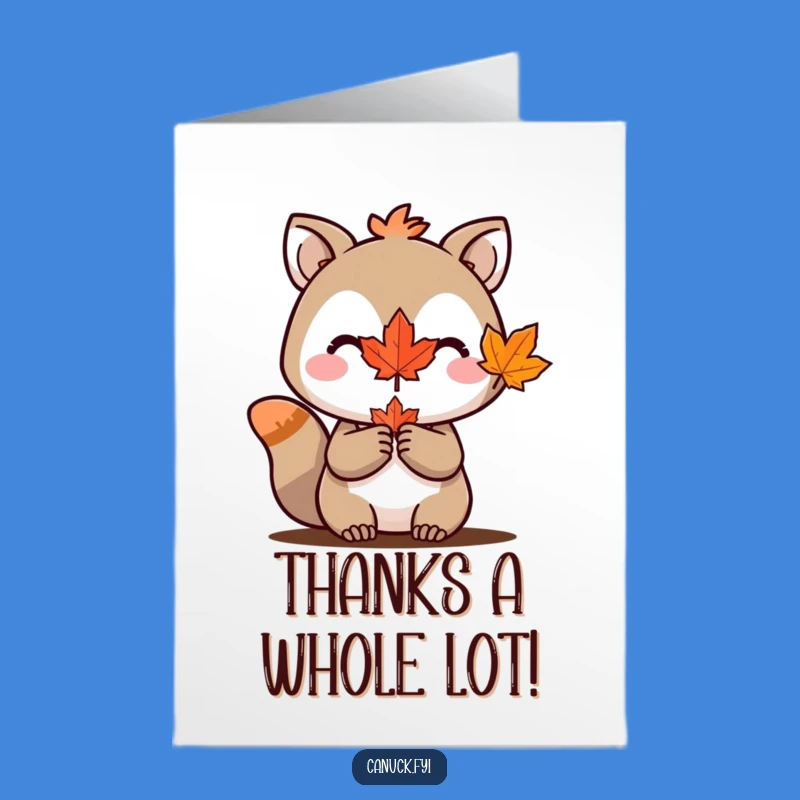 Heartfelt Free Printable Thank You Card: Maple Leaf Animal - Print at Home Gratitude!