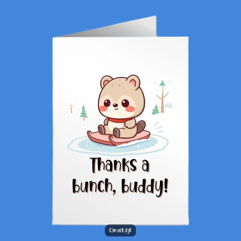 Free Printable Thank You Card: Canadian Beaver's Grateful Slide!