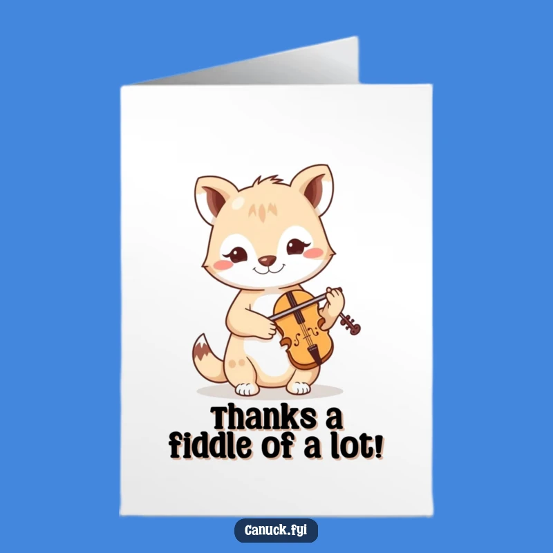Free Printable Thank You Card: Fiddle Animal's Gratitude, Sweet DIY Downloadable Gift!
