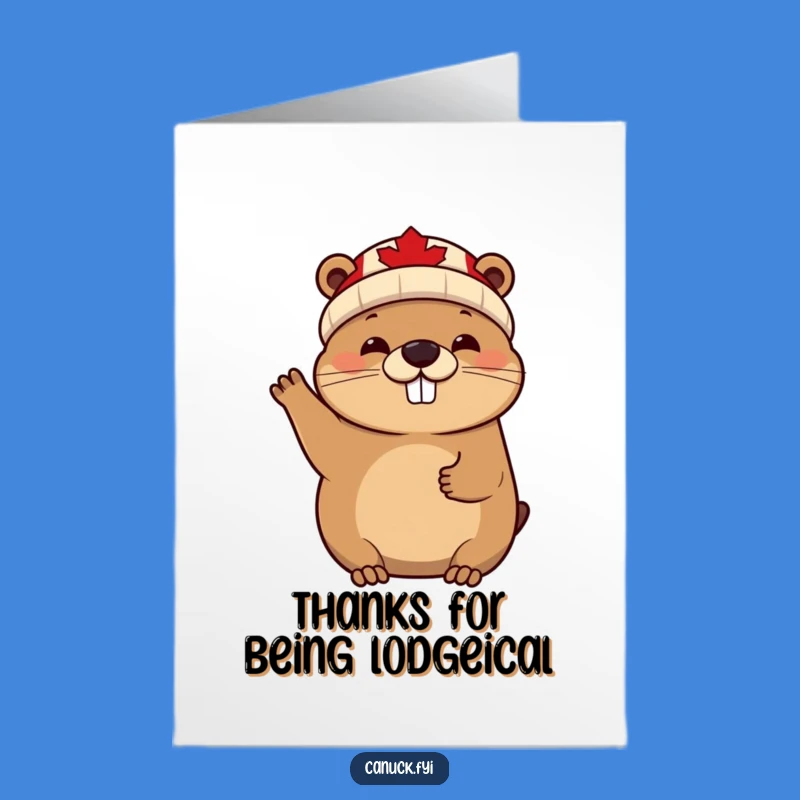 Free Printable Thank You Card: Beaver Waves Thanks Enthusiastically!