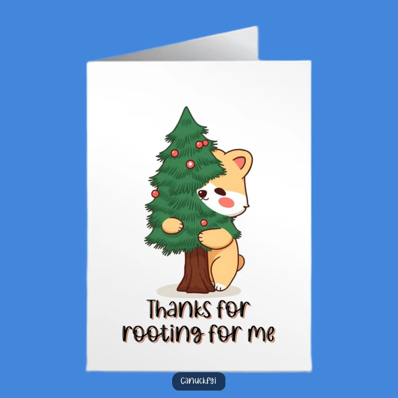 Free Printable Thank You Card: Animal's Pine Hug - Print at Home Funny Gift