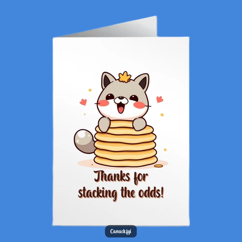 Free Printable Thank You Card: Pancake Balancing Act of Gratitude