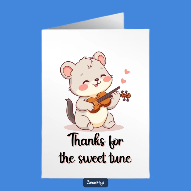 Free Printable Thank You Card: Fiddle Player's Thanks - Print at Home Funny Gift