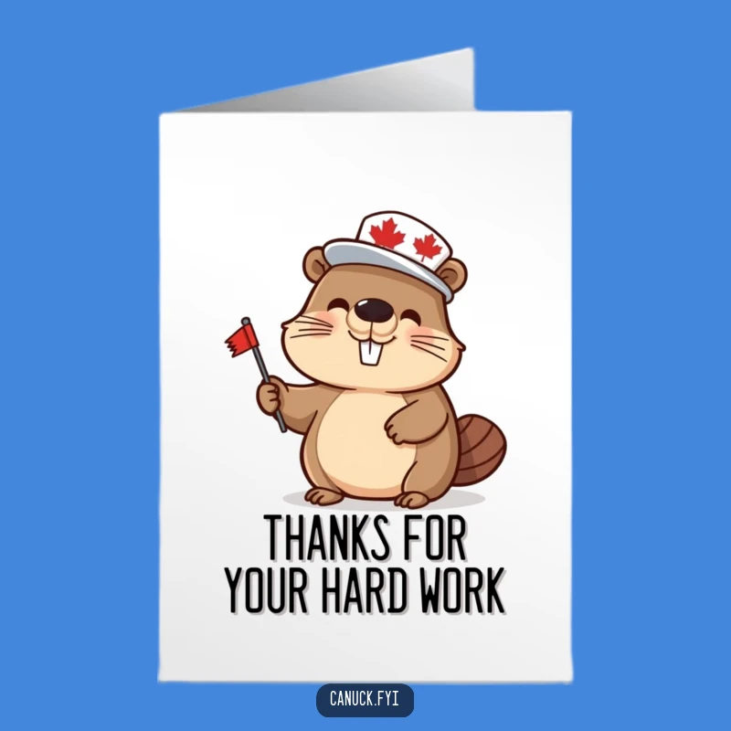 Free Printable Thank You Card: Happy Beaver Thanks, Downloadable Gift