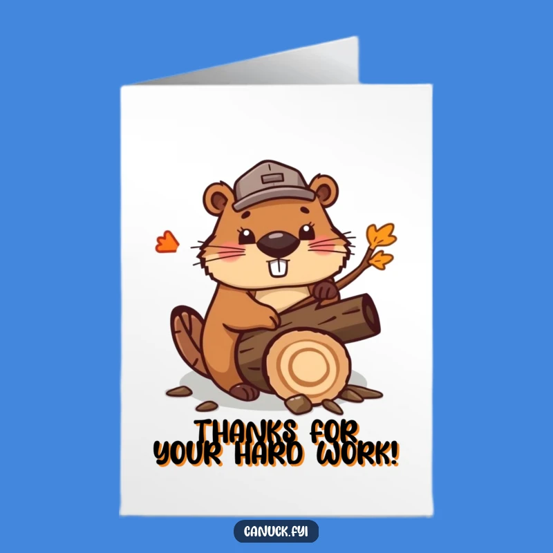 Free Printable Thank You Card: Beaver Lumberjack Funny Downloadable Gift