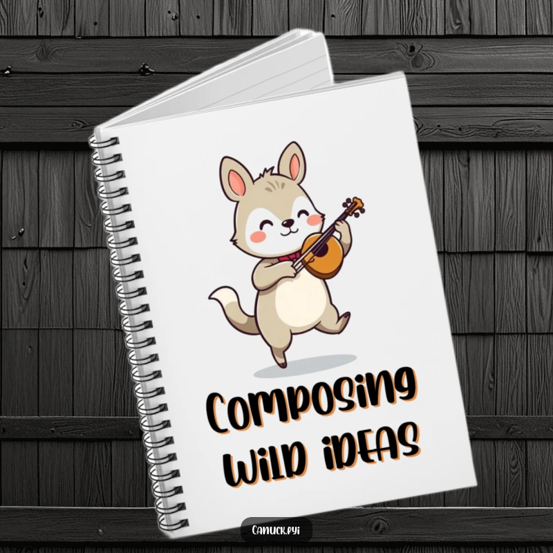 Funny animal fiddle jig notebook for composing music and jotting down lyrical ideas.