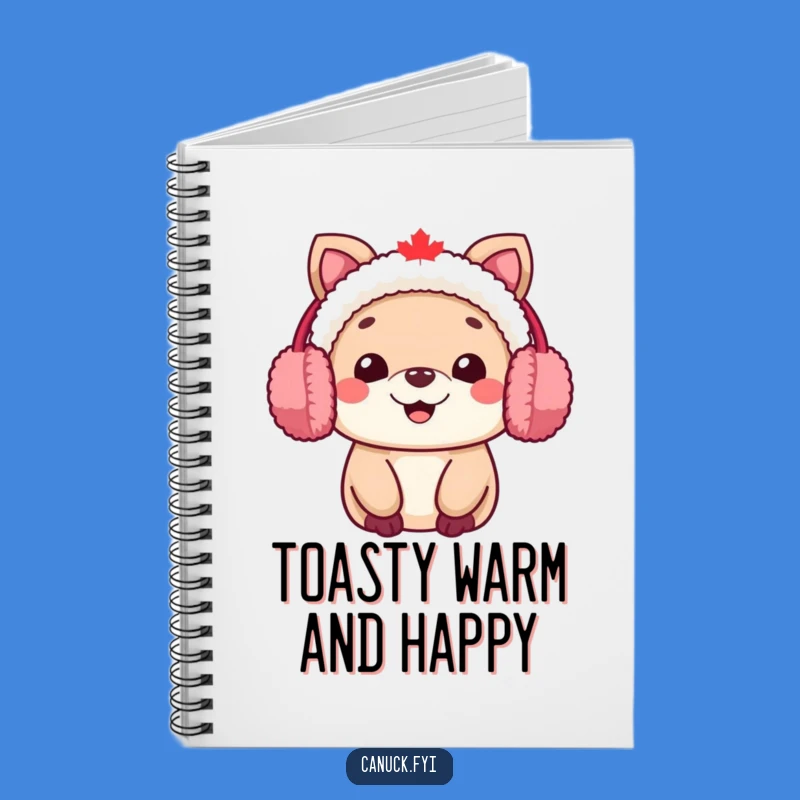 Funny Canadian Animal Earmuff Notebook - Journal Your Cozy Thoughts