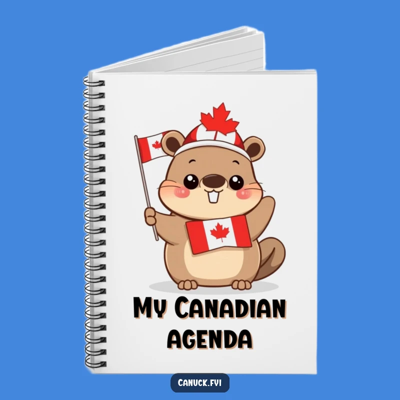 Funny Canadian Beaver Notebook: Cute Beaver Flag Journal Gift