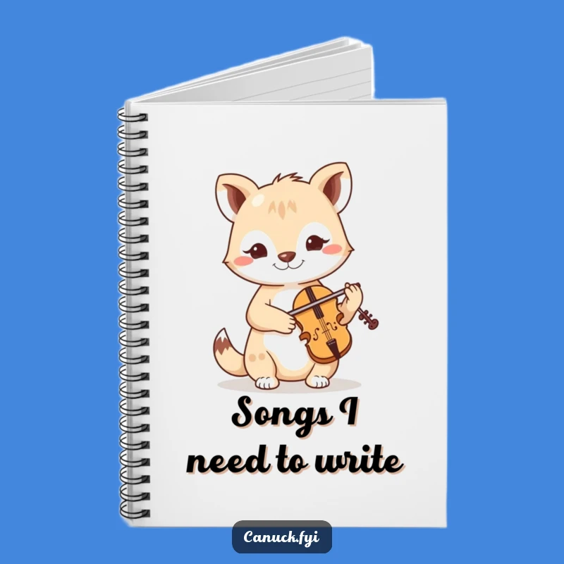 Funny Fiddle Animal Notebook - Determined Musician Journal Gift