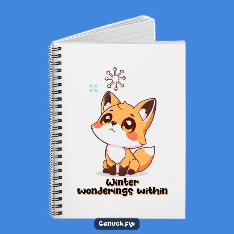 Funny Fox Winter Notebook: Journal Your Thoughts with a Curious Fox & Snowflake