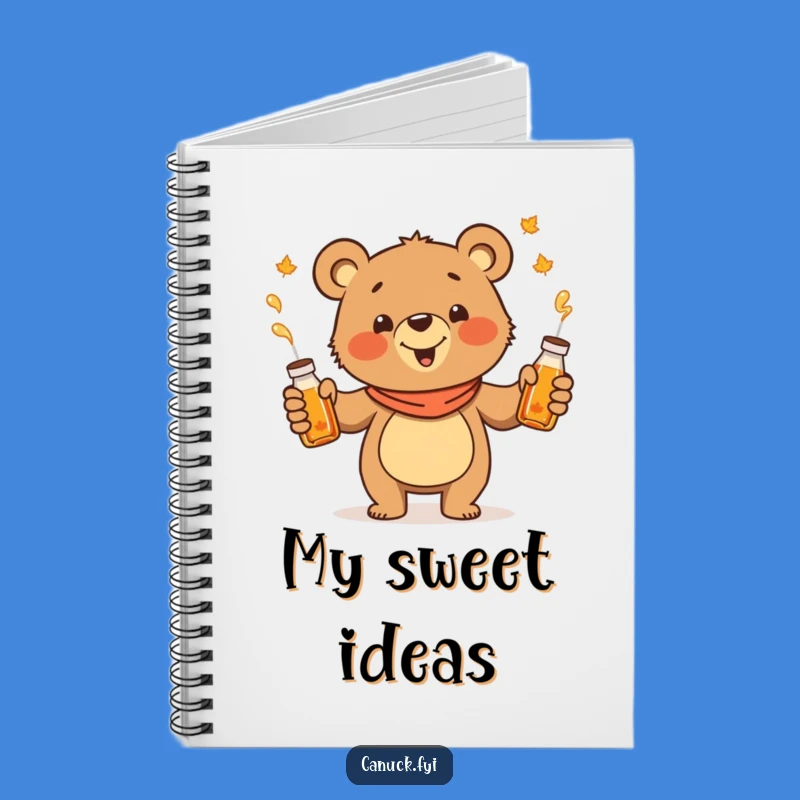 Funny Juggling Bear Notebook: Maple Syrup Cartoon Journal Gift
