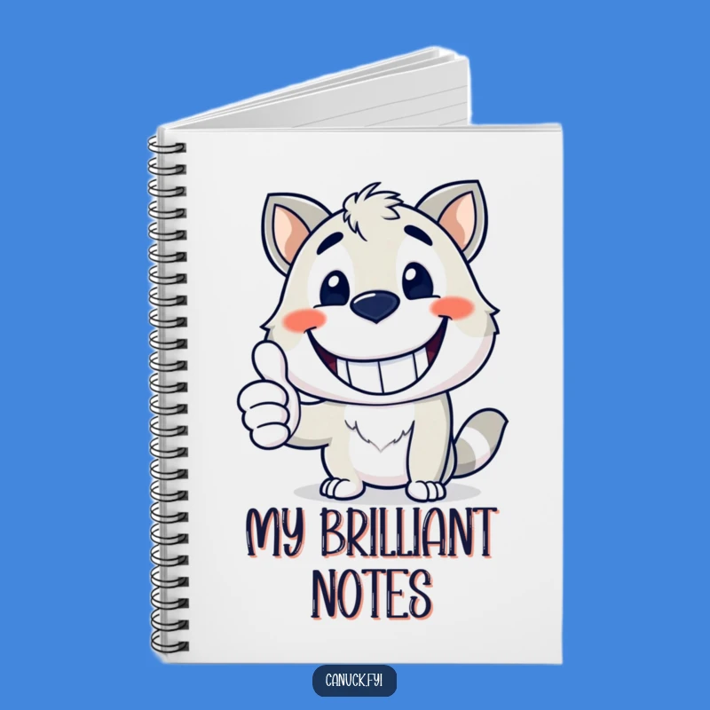 Funny Mascot Notebook - Happy Grin Thumbs Up, Jot Down Ideas Gift