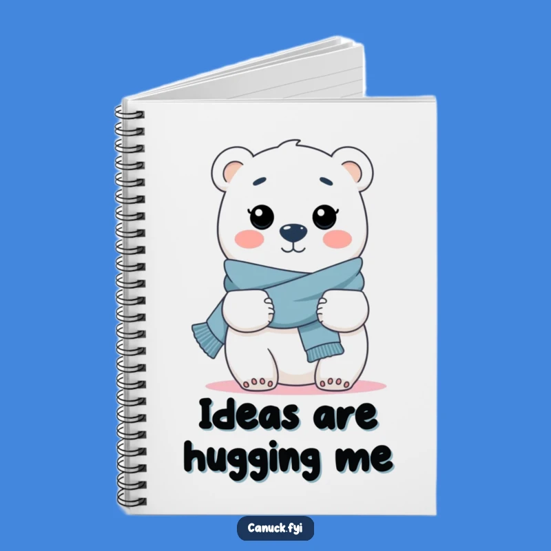 Funny Polar Bear Hug Notebook - Cozy Scarf Journal for Warm Thoughts
