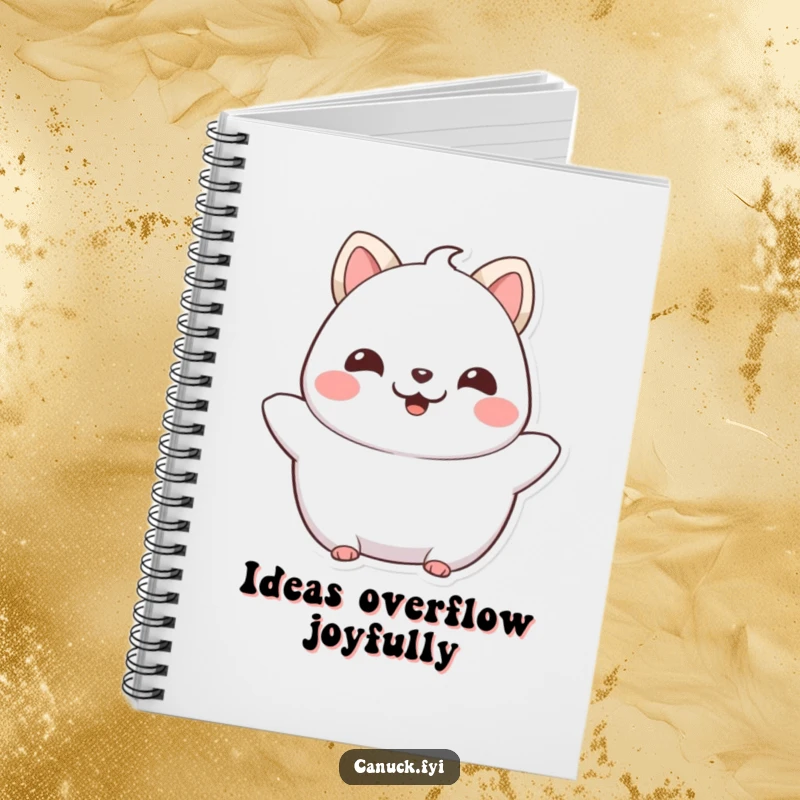 Funny Chubby Cat Notebook: A proud, happy chubby feline character beaming with joy, perfect for notes or a funny gift.