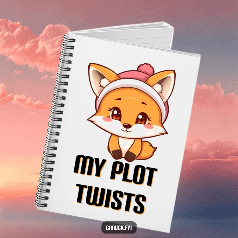 Funny Fox Notebook: A curious fox with a twinkle wears a tuque, ready to record your thoughts.