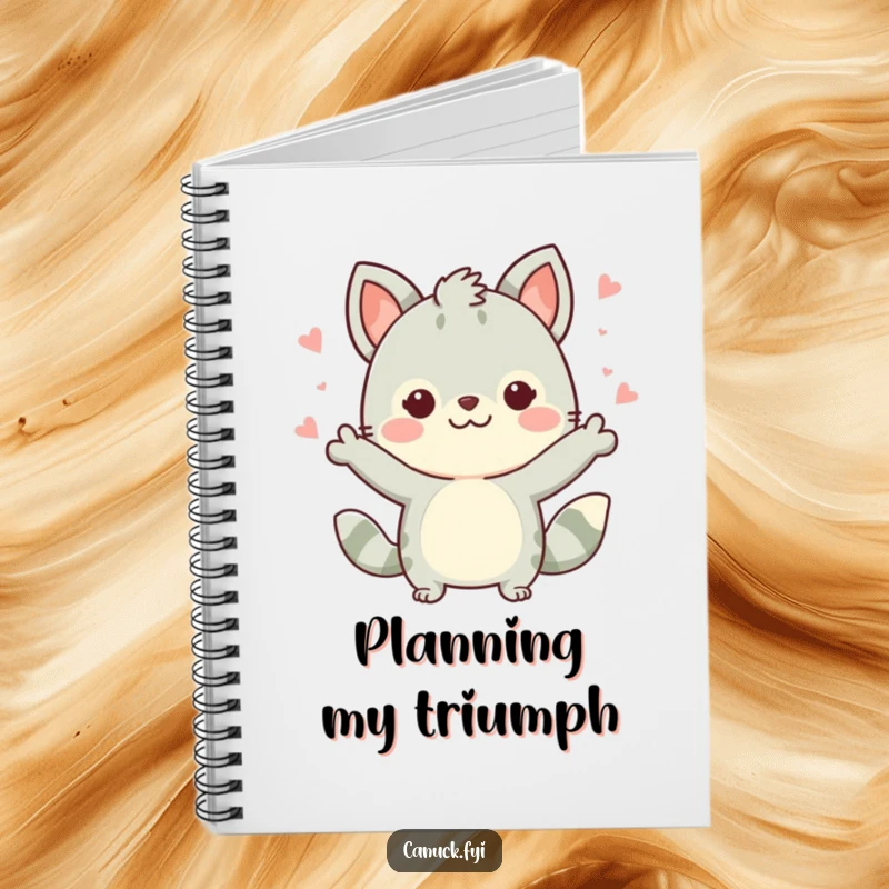 Funny Cute Dog Notebook: A cute dog character making a celebratory gesture, perfect for planning and as a funny gift.