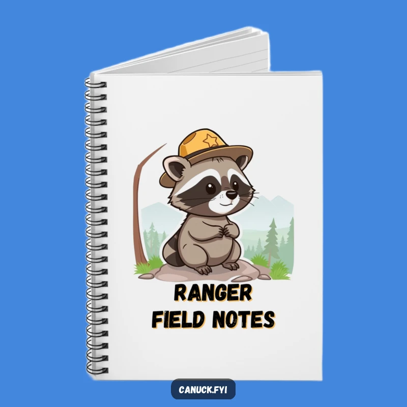 Funny Park Ranger Raccoon Notebook - Cute Funny Gift for Nature Notes