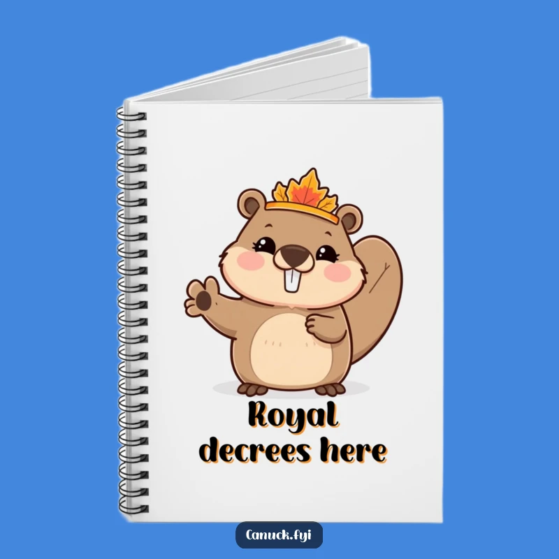 Funny Beaver Notebook: Maple Leaf Crown King - Journal Gift