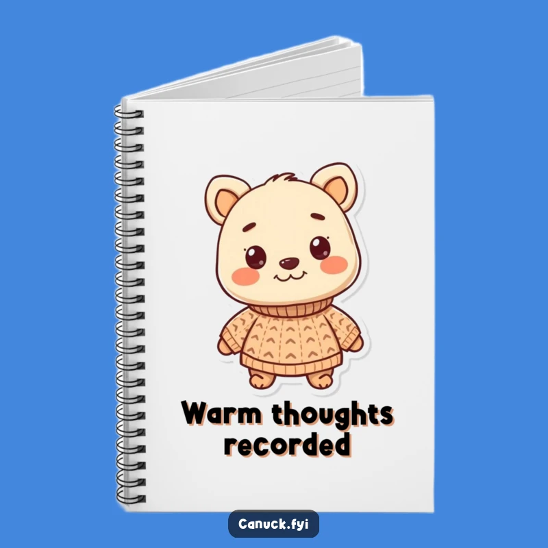 Funny Smiling Animal Sweater Notebook - Cozy Journal Gift