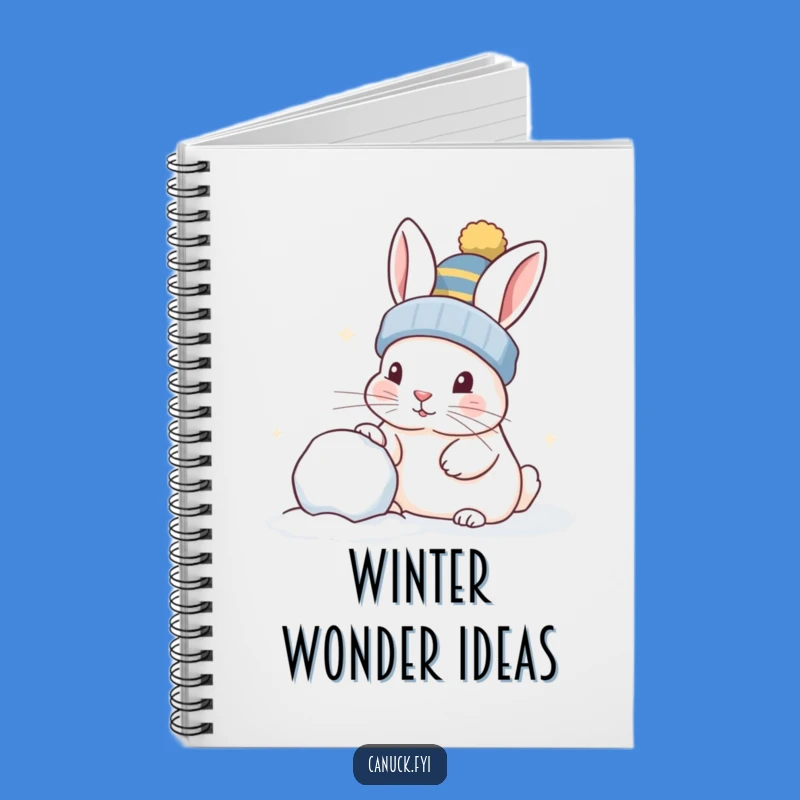 Funny Curious Rabbit Snowball Notebook, Playful Nudge Perfect Journal Gift