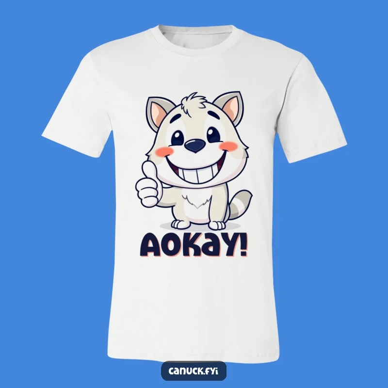 Funny Mascot T-Shirt - Happy Grin Thumbs Up, Cool Casual Gift