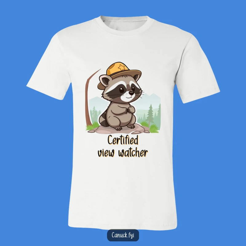 Funny Park Ranger Raccoon T-Shirt - Quirky Funny Gift for Hikers