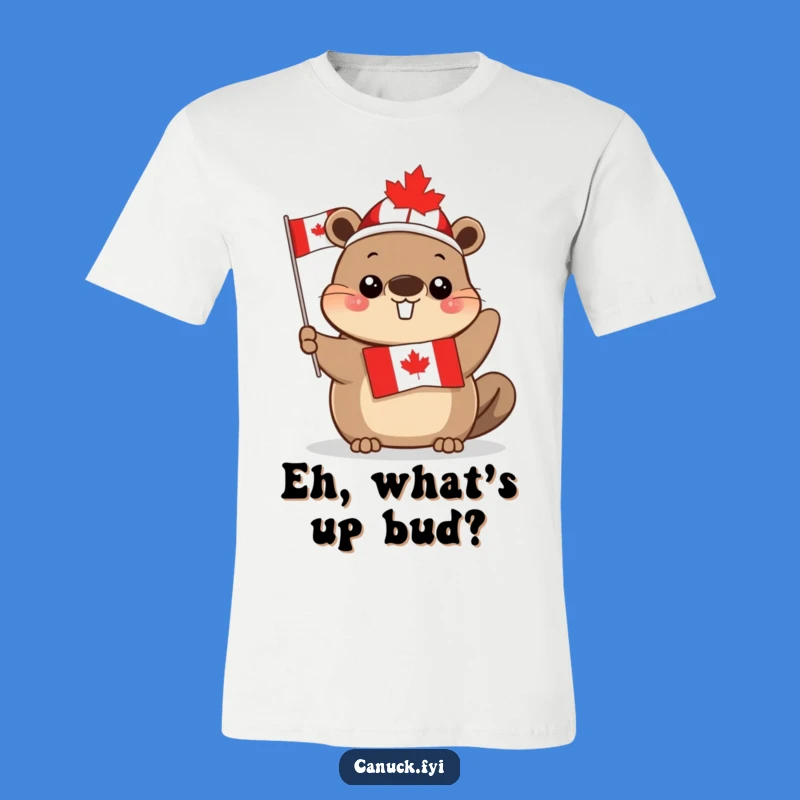 Funny Canadian Beaver T-Shirt: Cute Beaver Flag Tee Gift