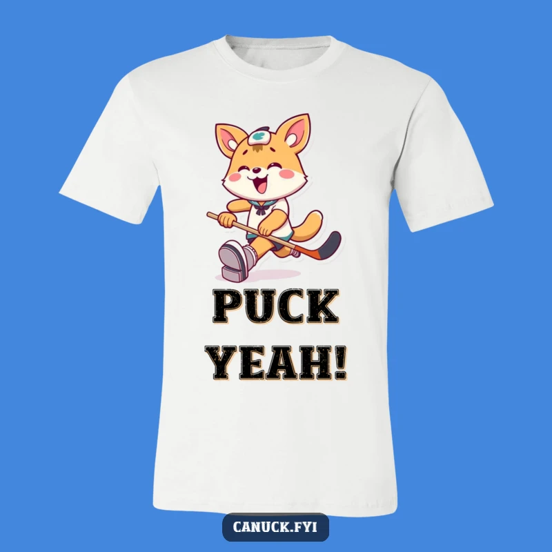 Funny Animal Hockey T-Shirt: Exaggerated Joy Puck Kicker Tee for Players