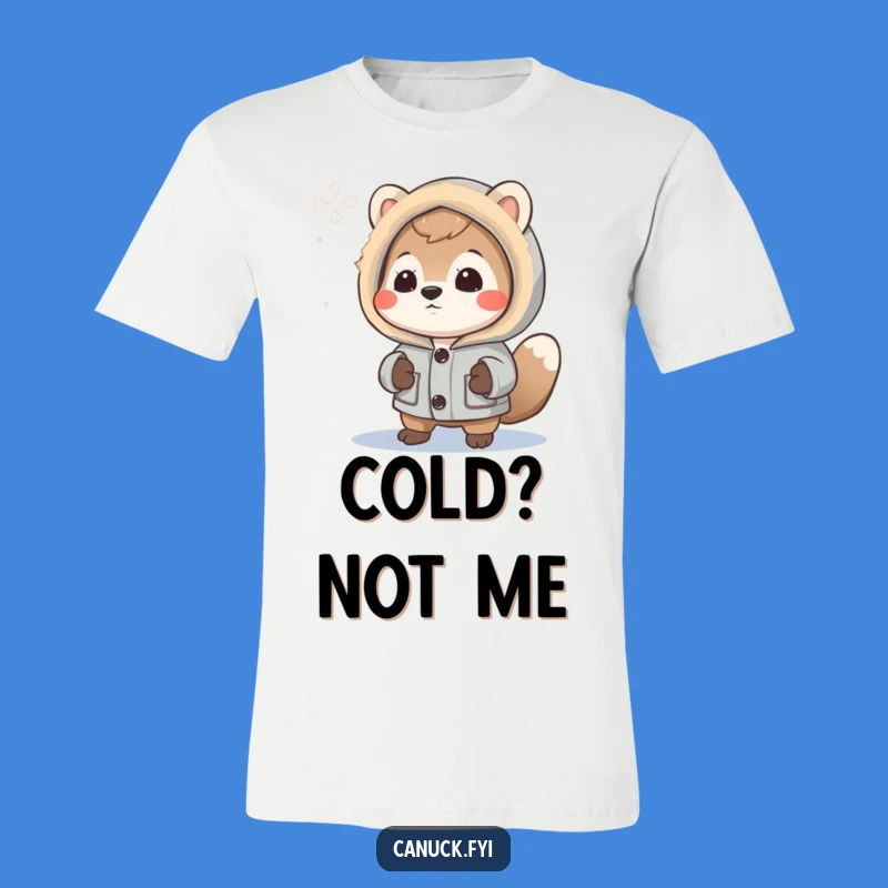 Funny Animal Winter Parka T-Shirt: Curious Snowflake Observer Tee Delight