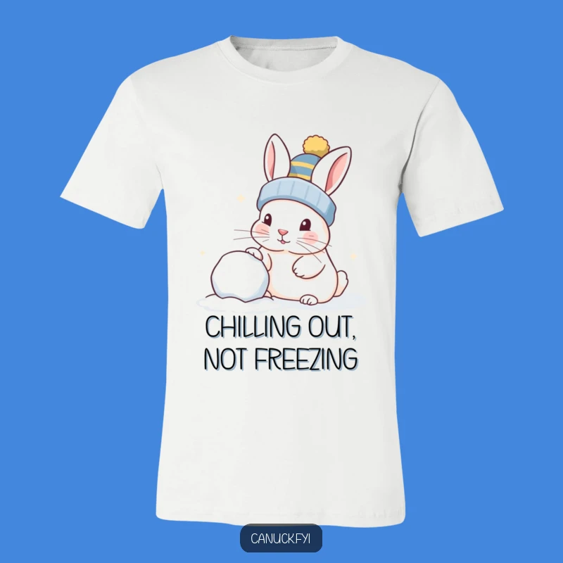 Funny Curious Rabbit Snowball Tee, A Playful Nudge Perfect Casual Humor Gift