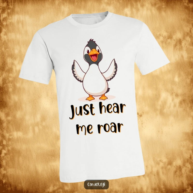Funny T-Shirt: A loon in mid-call, head held high with pure joy, showcasing a hilarious, expressive wildlife design.