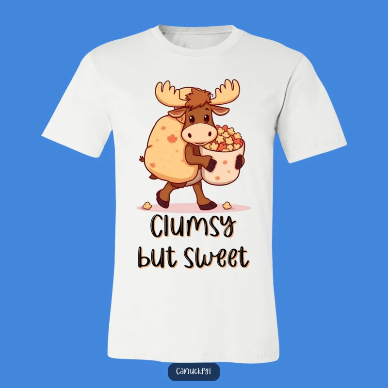 Funny Moose T-Shirt: Clumsy Candy Haul, Sweet Humor, Humorous Animal Tee, Great Gift