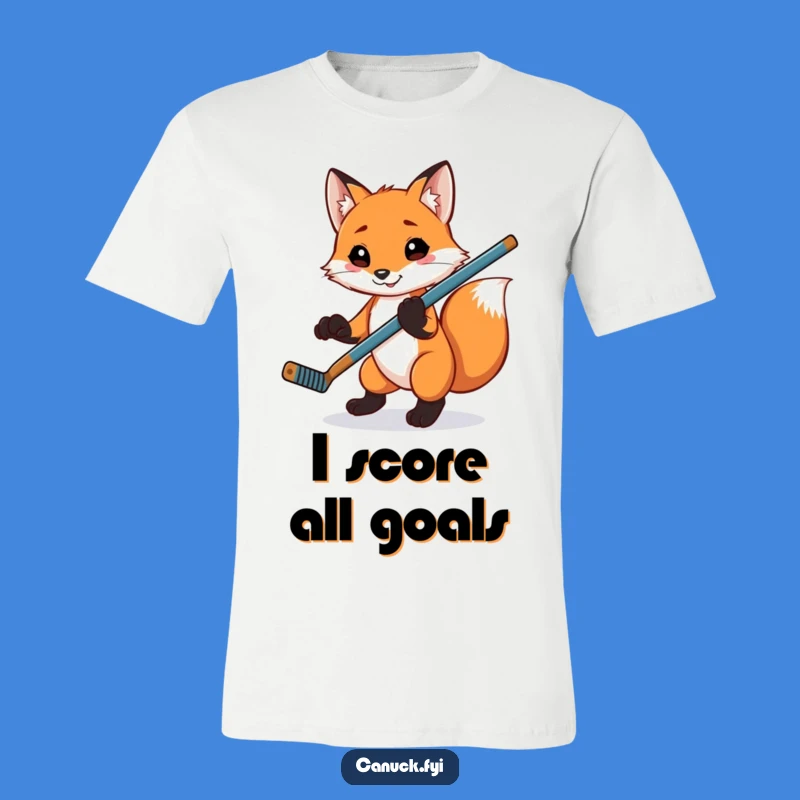 Funny Fox Hockey T-Shirt: Playful Animal Tee for Hockey Fans!