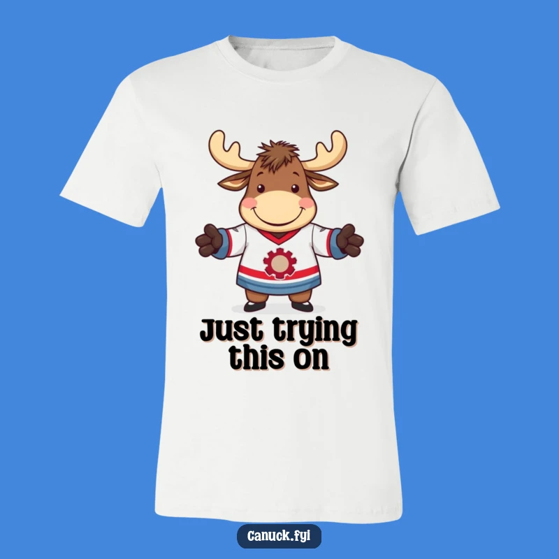 Funny Moose T-Shirt - Hilarious Hockey Jersey Tee for Men & Women