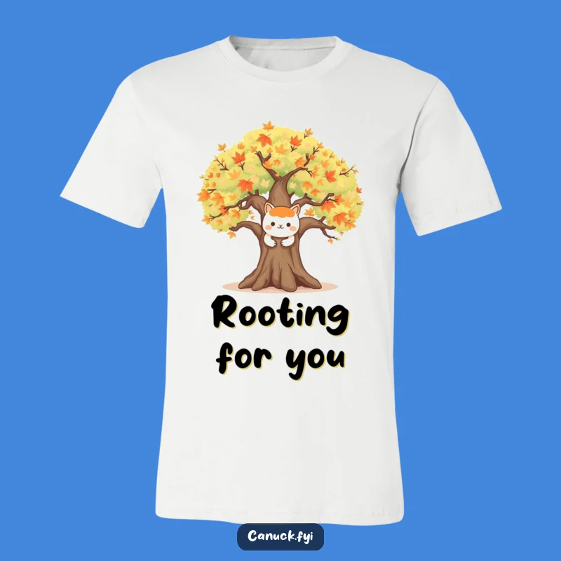 Funny Maple Tree T-Shirt: Happy Animal Hugging Tree Tee