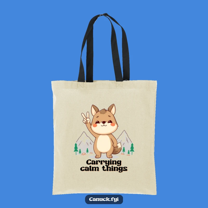 Funny Peace Animal Tote Bag: Mountain Zen Carryall Gift