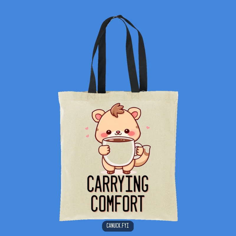 Funny Animal Hot Chocolate Tote Bag: Carry Your Comfort Hilariously