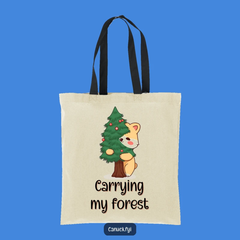 Funny Animal Hugging Tree Tote Bag: Hilarious Nature Carry-All Gift