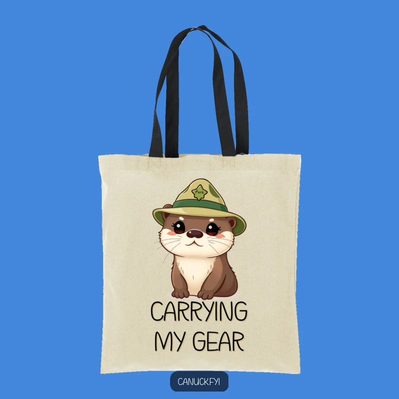 Funny Curious Otter Tote Bag: Park Ranger Animal Carryall Gift