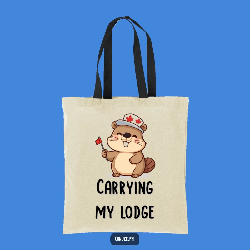 Funny Beaver Tote Bag: Maple Leaf Style, Waving Flag, Perfect Eco-Friendly & Humorous Gift