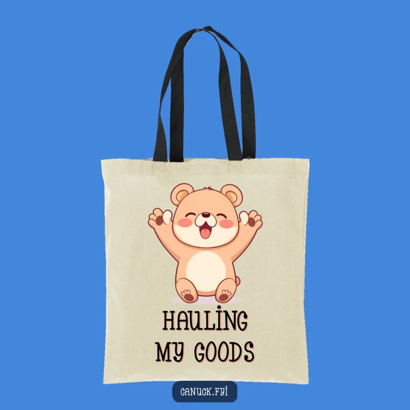 Funny Bear Cheer Tote Bag - Happy Paws Up, Carry Your Spirit Gift