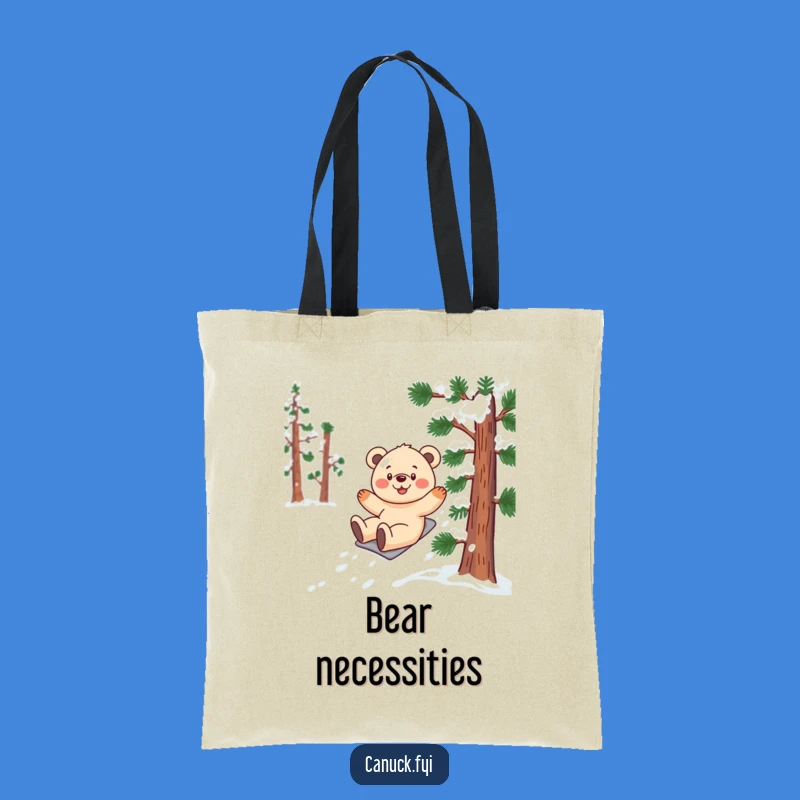 Funny Bear Cub Snow Tote Bag: Carry Your Winter Adventures
